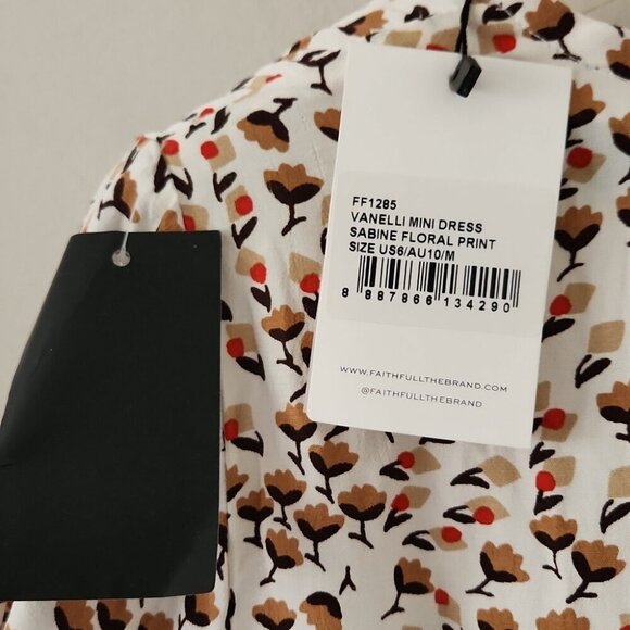 Faithfull the Brand White and Brown Mini Dress - Picture 7 of 10